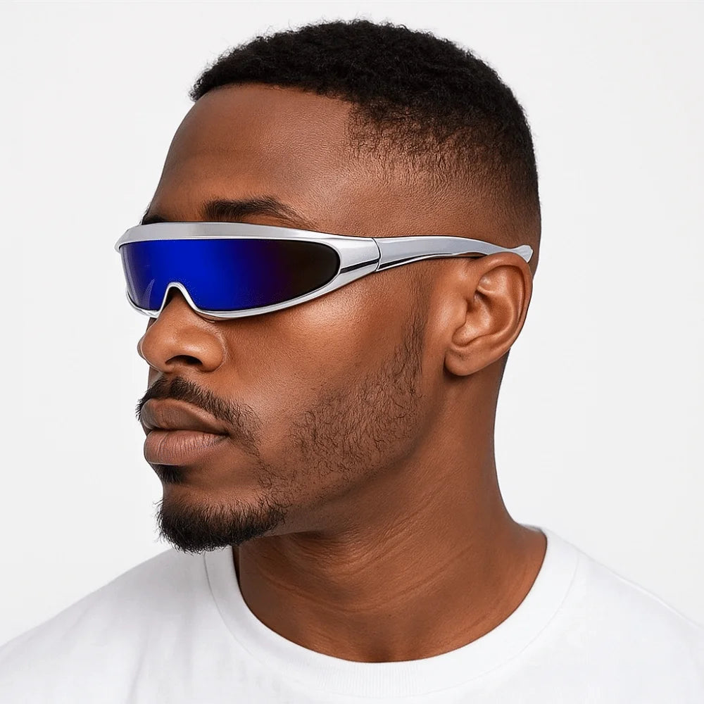 Y2K Punk One-Piece Mirror Sunglasses – Unisex Vintage Shades Vintage Sunglasses Axl