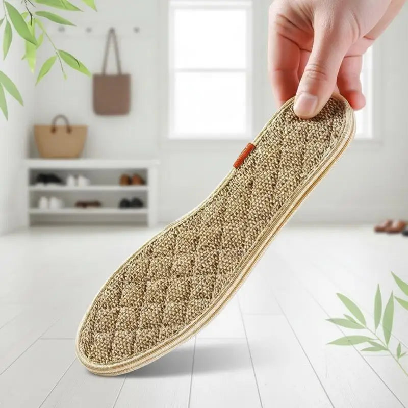 Artemisia Argyi Cotton Linen Insoles – Breathable Odor Resistant Breathable Shoe Insoles Axl