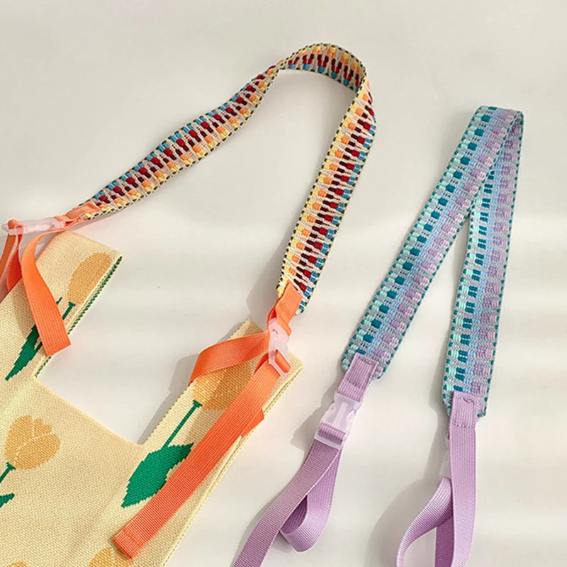 Adjustable Embroidered Crossbody Bag Strap – Colorful Nylon Bag Strap Axl