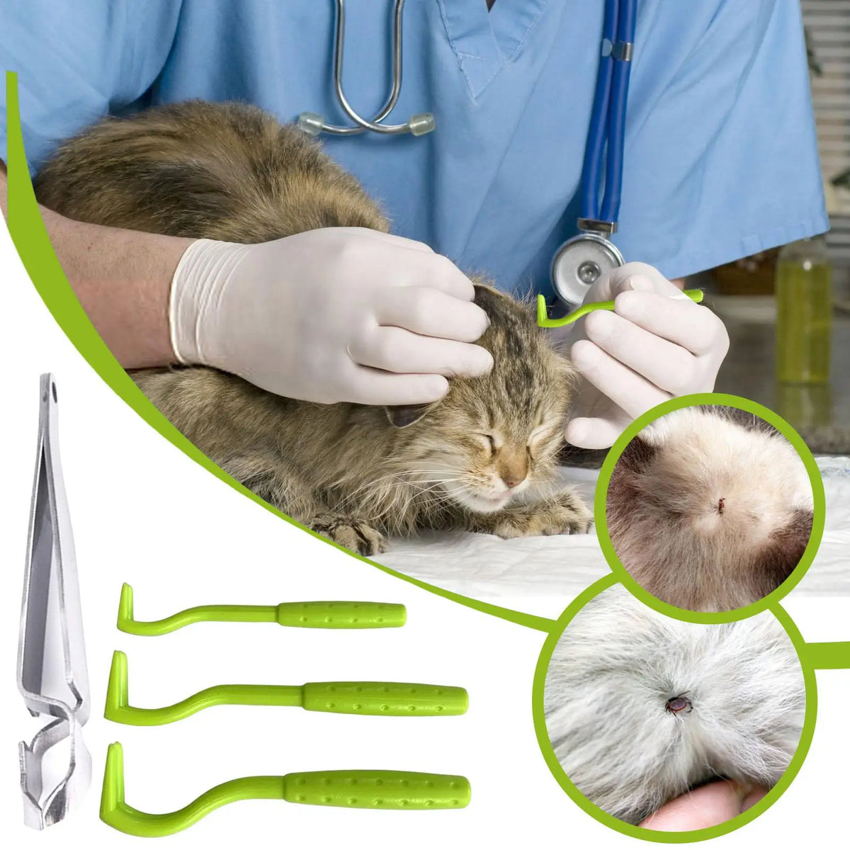 3-Pack Pet Tick Remover Tool – Cats, Dogs, Rabbits & More Pet Tick Remover Axl