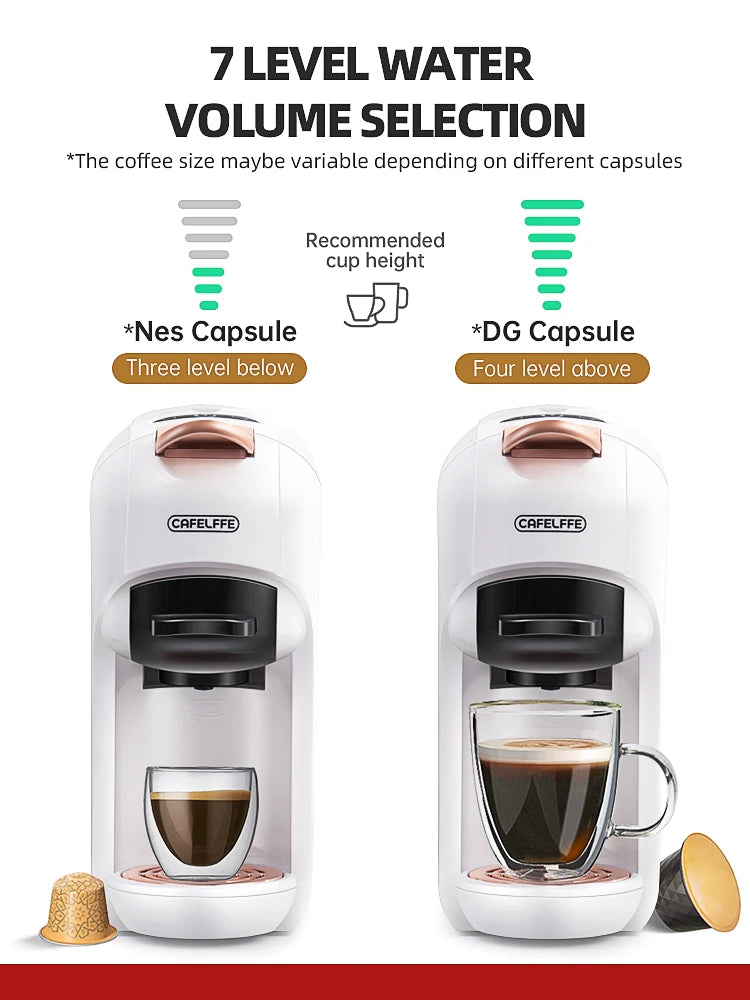 Cafelffe 5-in-1 Capsule Coffee Machine 19 Bar Hot & Cold Capsule Coffee Machine Axl