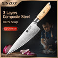 XINZUO 8.5" Japanese Chef Knife – 10Cr15CoMoV Steel Pakkawood Chef Knife Axl 8.5 inch