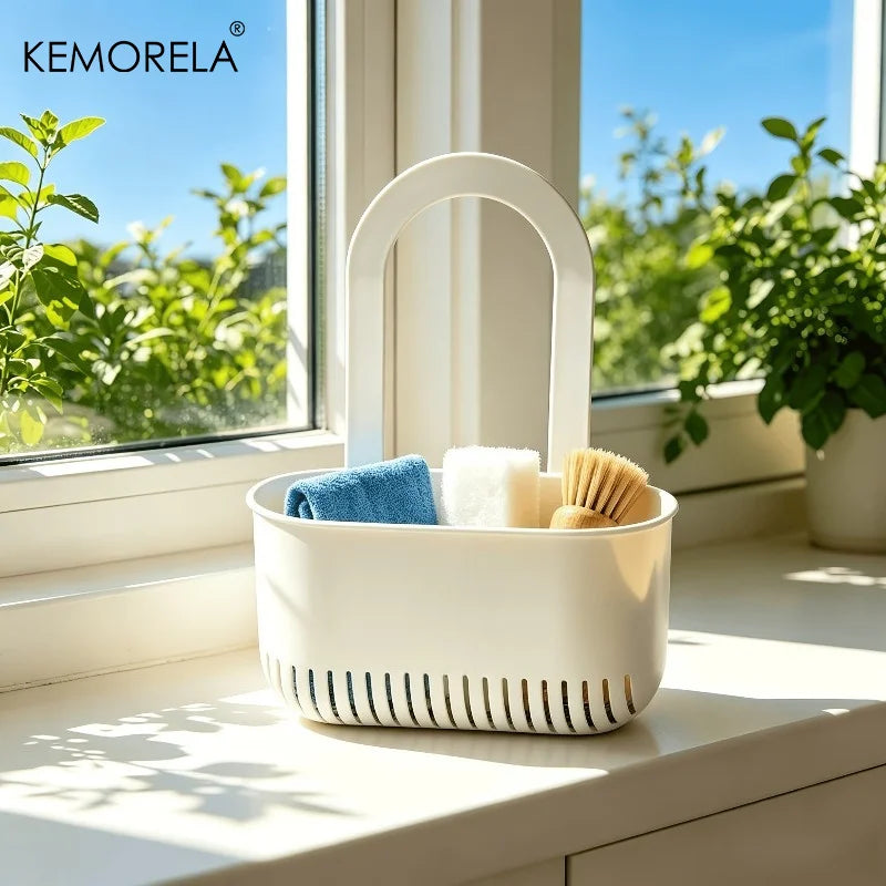 KEMORELA No-Drill Sink Draining Basket – Kitchen & Bathroom Sink Draining Basket Axl