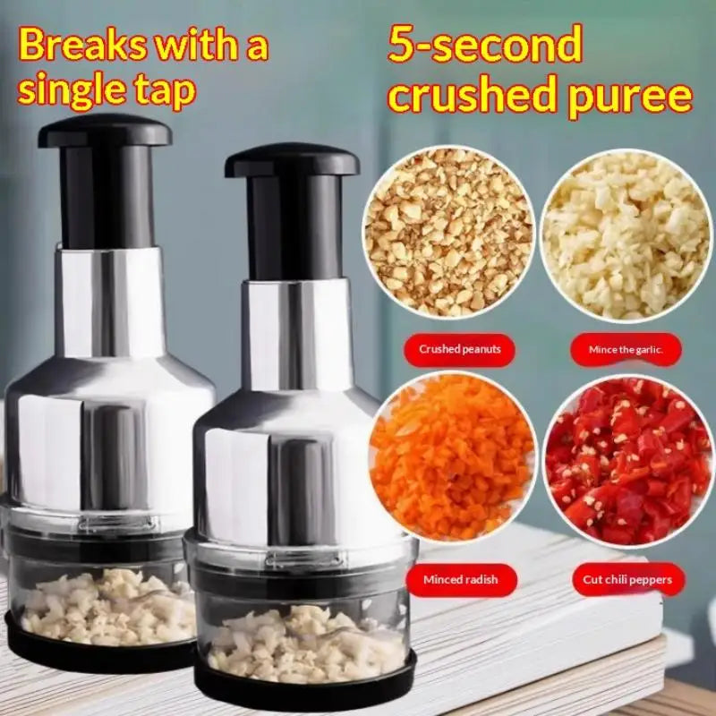 Manual Garlic Press Chopper – Stainless Steel Mincer & Slicer Garlic Press Chopper Axl
