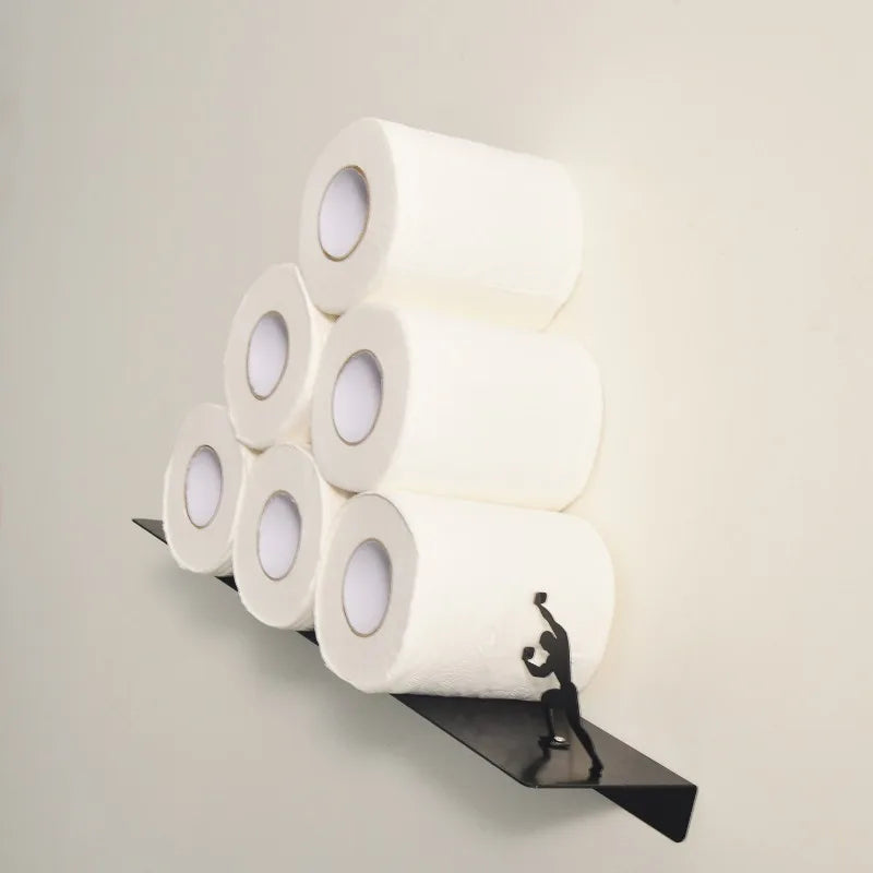 Wall-Mount Iron Toilet Paper & Tissue Holder – Storage Rack Tissue Paper Holder Axl