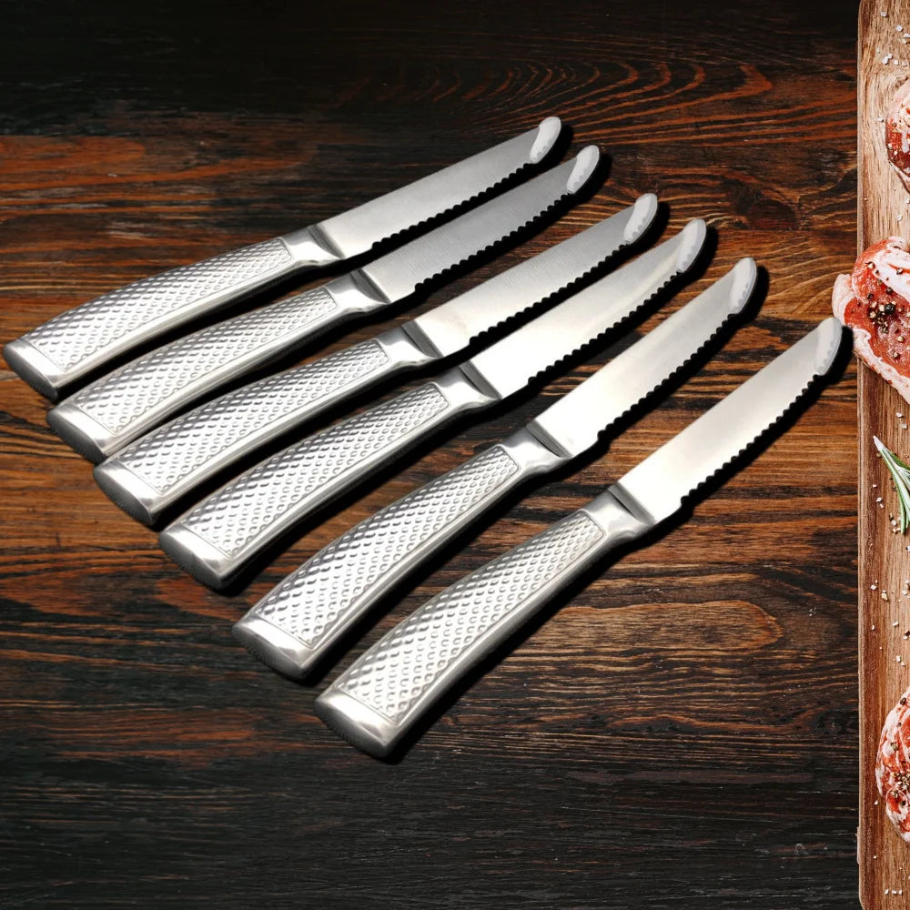 4-Inch Serrated Steak Knife – Mirror Stainless Steel Hollow Handle Steak Knife Axl