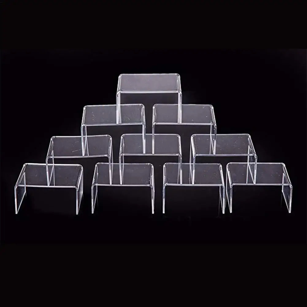 Clear Acrylic Display Risers 10pc – Stackable Makeup & Perfume Stand Acrylic Display Riser Axl Default Title