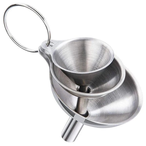 Stainless Steel Kitchen Funnels Set – 3/5 Pcs Food Grade Kitchen Funnel Set Axl 3pcs Set