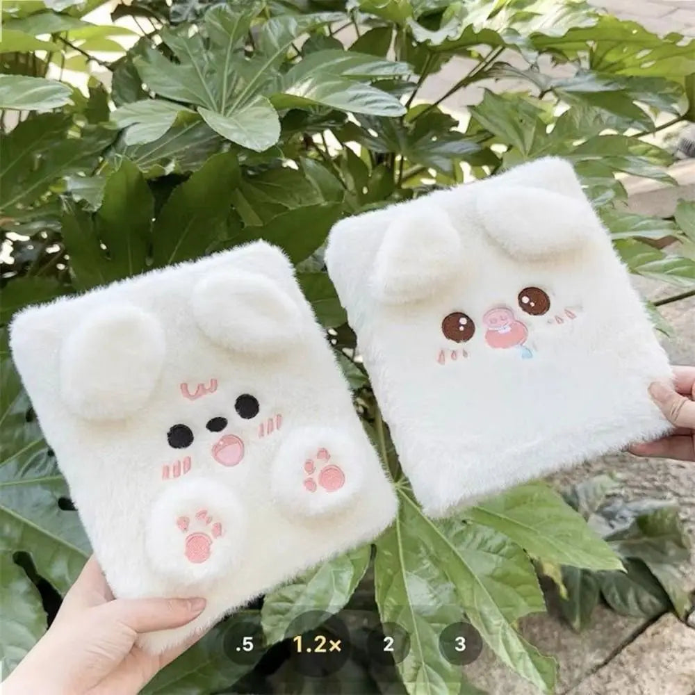 A6 Fluffy Plush Photocard Binder – Cartoon Bear & Dog Album Photocard Binder Album Axl