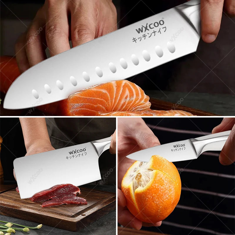 Stainless Steel Kitchen Knife Set – Santoku, Cleaver & Chef Kitchen Knife Set Axl