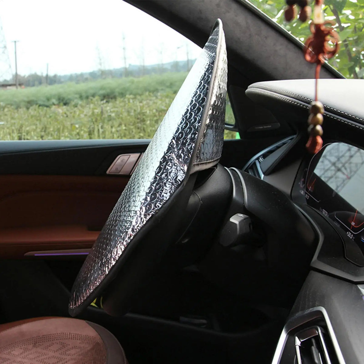 Aluminum Foil Car Steering Wheel Sun Cover | UV Heat Shield Steering Wheel Cover Axl