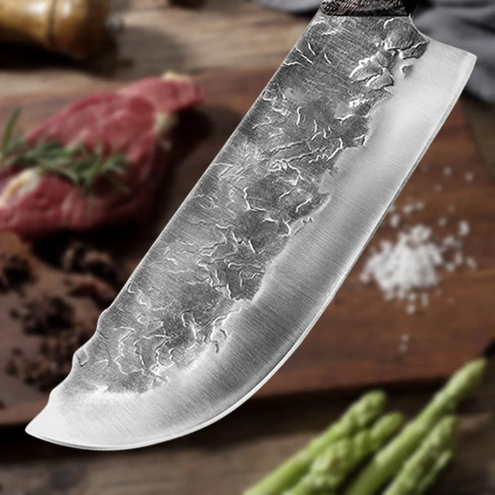 8-Inch Handmade Forged Chinese Chef Cleaver | 5Cr15 Steel Kitchen Cleaver Knife Axl