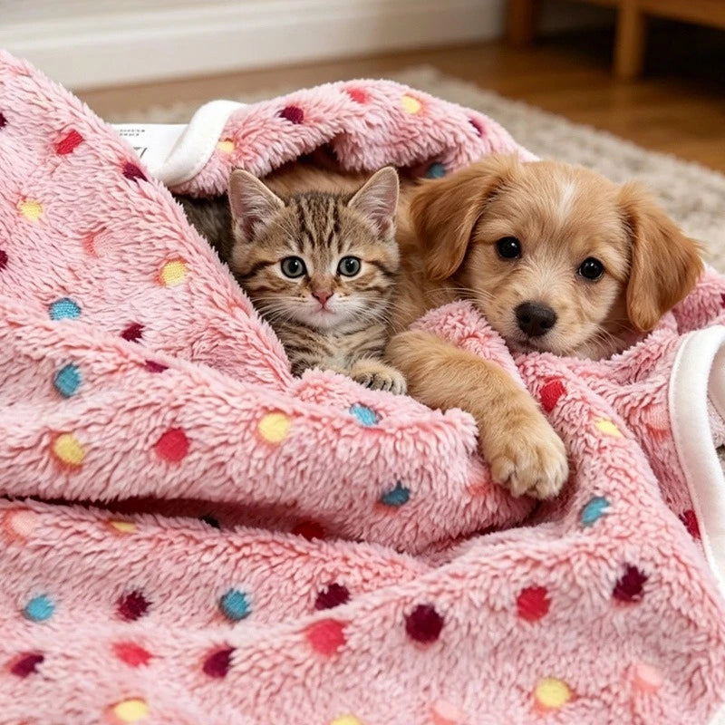 KEMORELA Fluffy Pet Blanket – Cozy Dot Mat for Cats & Dogs Pet Blanket Mat Axl L104x76cm