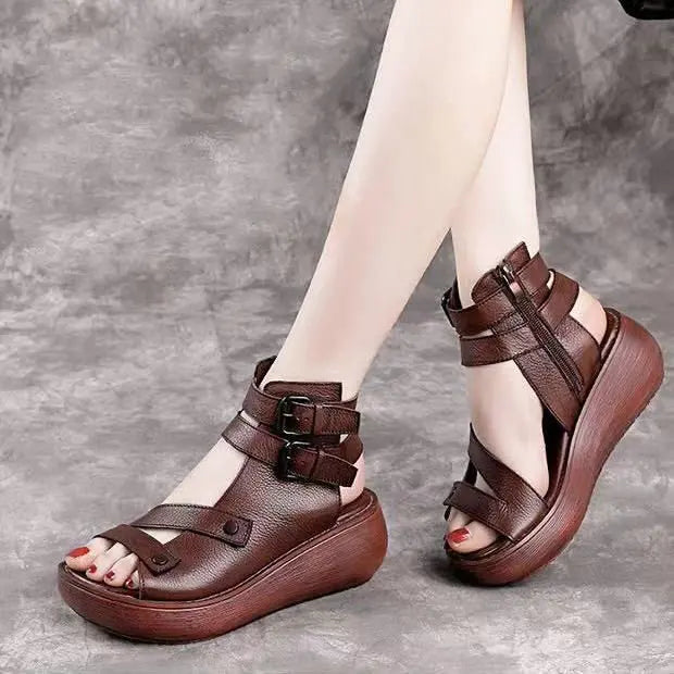 Women's Gladiator Wedge Sandals – Retro Platform Roman Style Wedge Sandals Axl