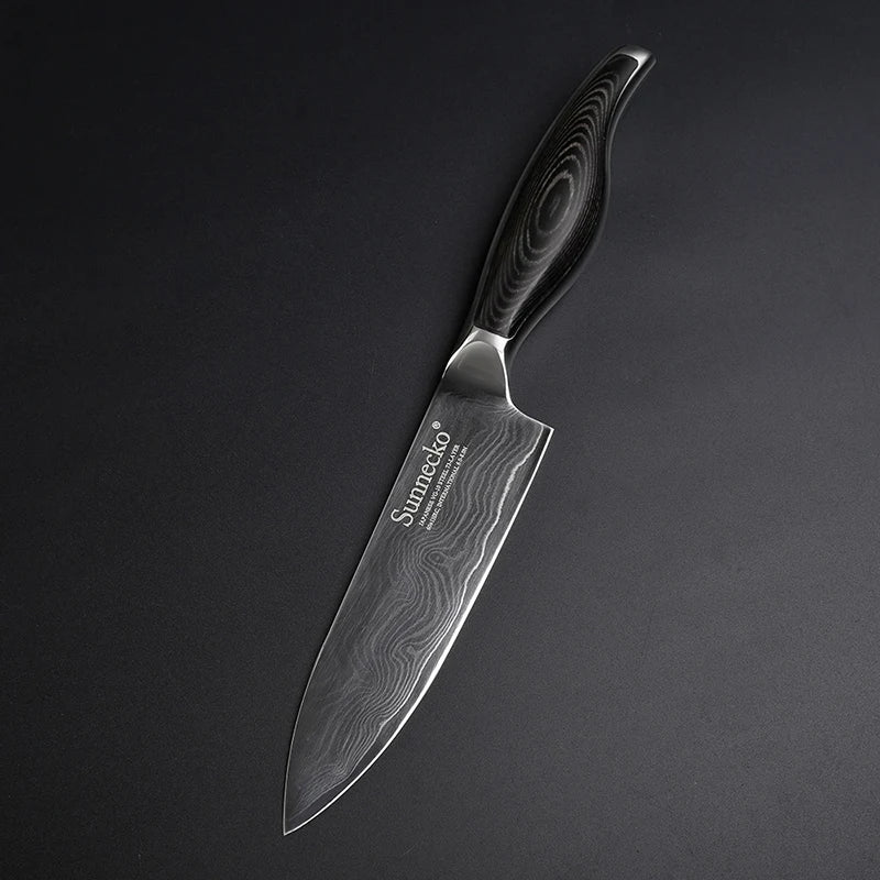 Sunnecko 6" Damascus Steel Chef's Knife VG10 Pakkawood Damascus Chef's Knife Axl