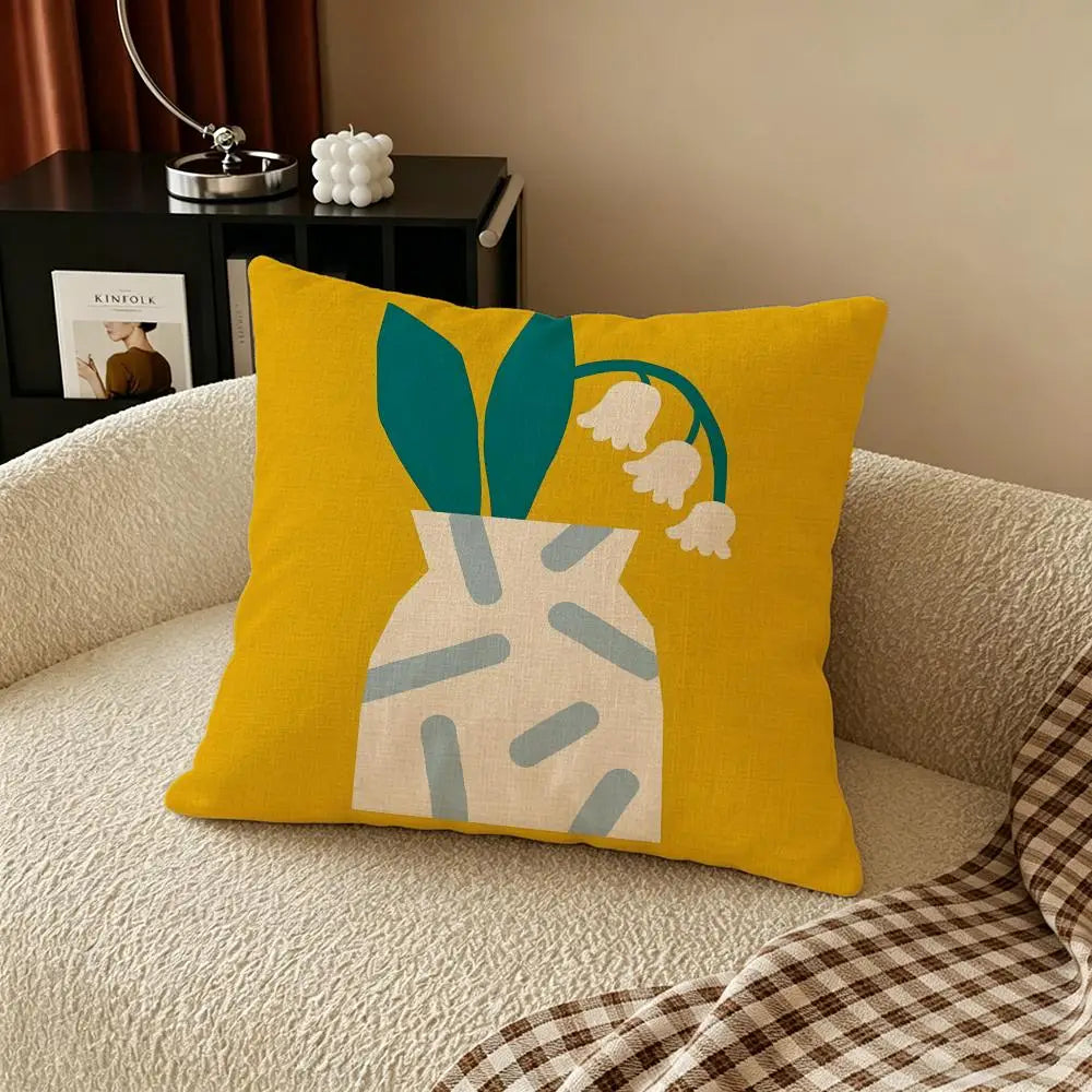 Natural Linen Cushion Cover – Printed Pillowcase Sofa & Bed Linen Cushion Cover Axl