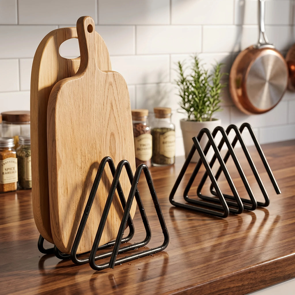 Heavy Duty Metal Cutting Board Rack & Pot Lid Holder Kitchen Storage Rack Axl
