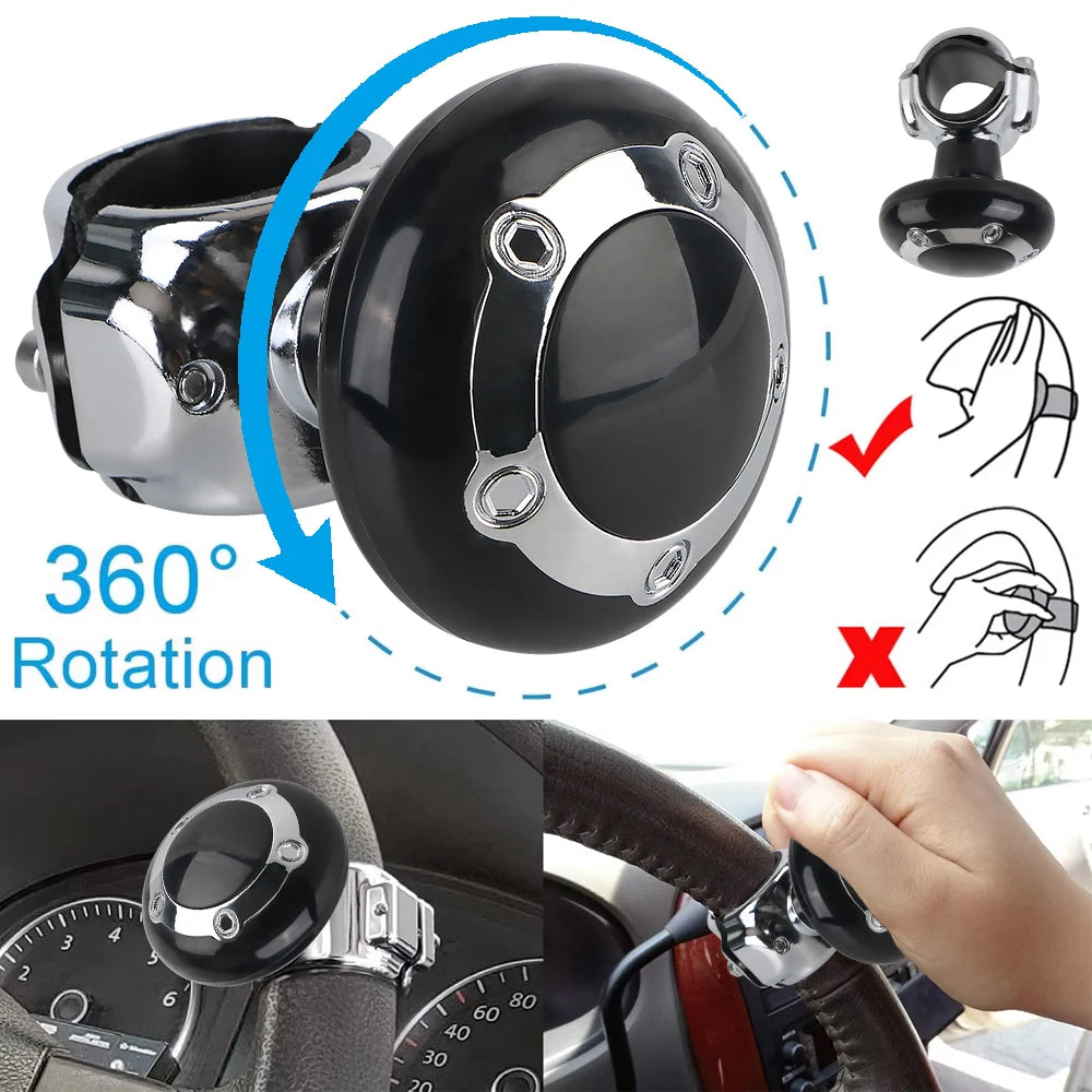 Universal Steering Wheel Spinner Knob – ABS & Aluminum Steering Wheel Knob Axl