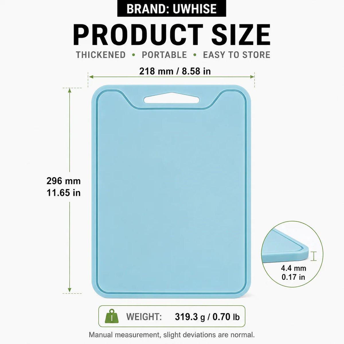 UWHISE Flexible Silicone Cutting Board with Deep Juice Groove Silicone Cutting Board Axl