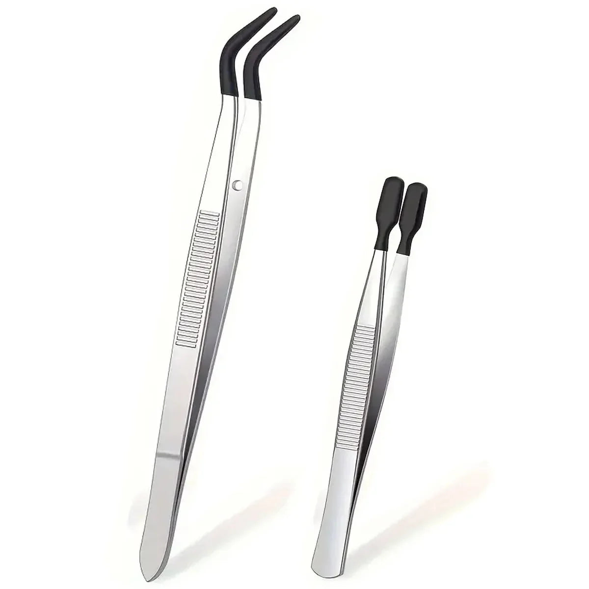 Precision Tweezers Set 1-5 PCS – Rubber Grip, Jewelry & DIY Precision Tweezers Set Axl Black 2pcs - 1