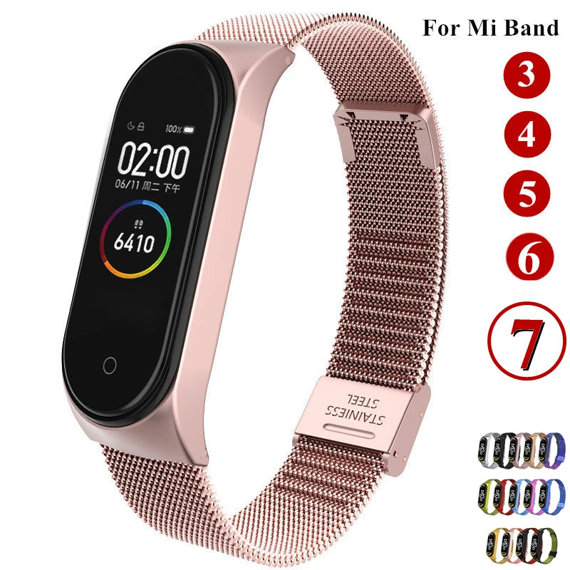 Metal Strap for Xiaomi Mi Band 3 4 5 6 7 – Stainless Steel Smartwatch Band Axl