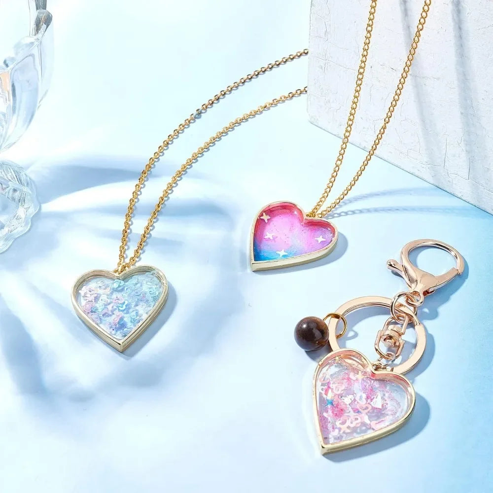 30pcs Heart Open Back Bezel Pendants – Zinc Alloy Resin Frames Jewelry Bezel Charms Axl