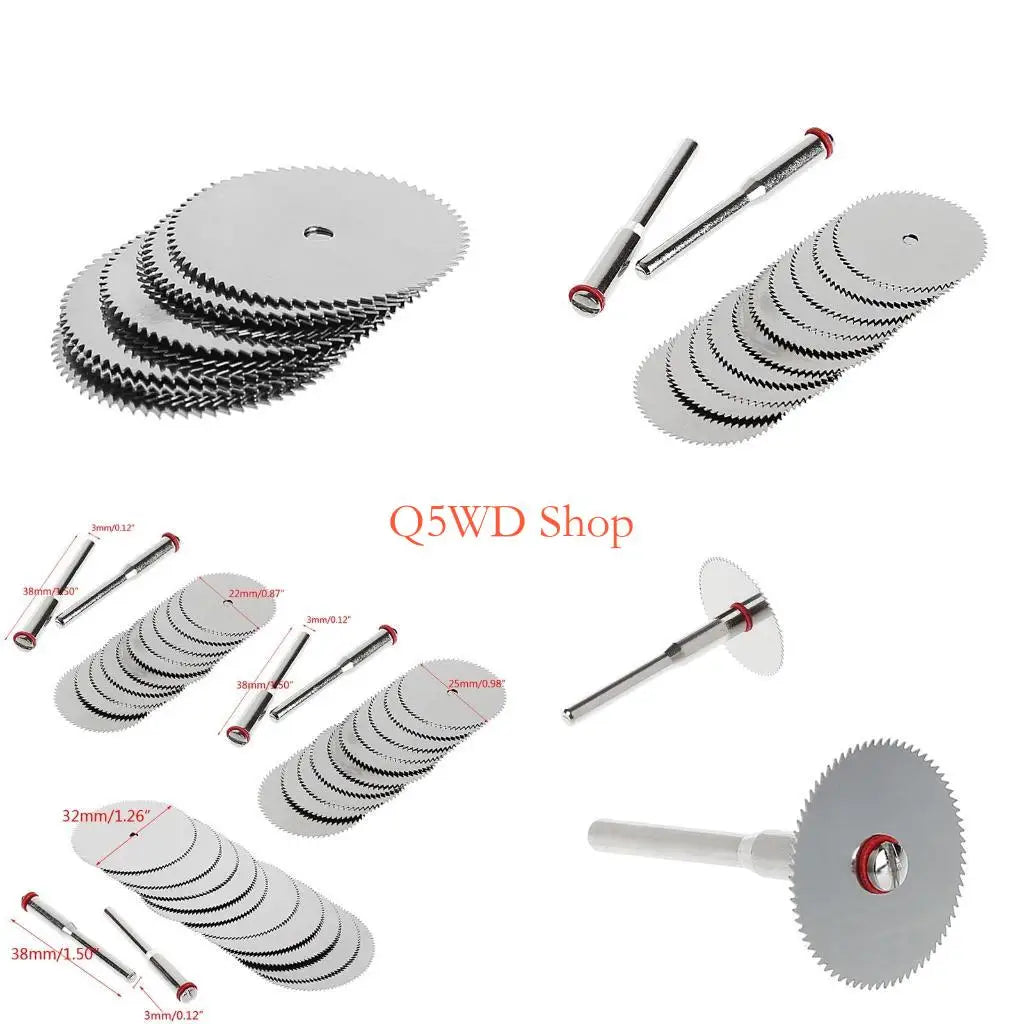 10x 22mm HSS Circular Blade Disc + 2 Rods Rotary Cutting Tool Rotary Cutting Blades Axl