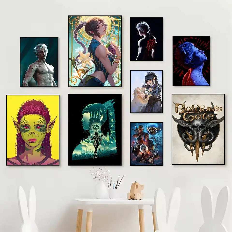 Baldur's Gate 3 HD Self-Adhesive Waterproof Wall Poster Wall Poster Axl