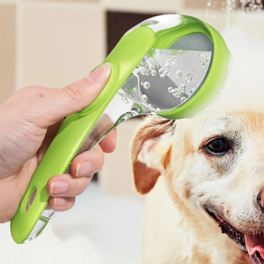 Silicone Dog Shampoo Brush with Built-In Soap Dispenser Pet Grooming Brush Axl