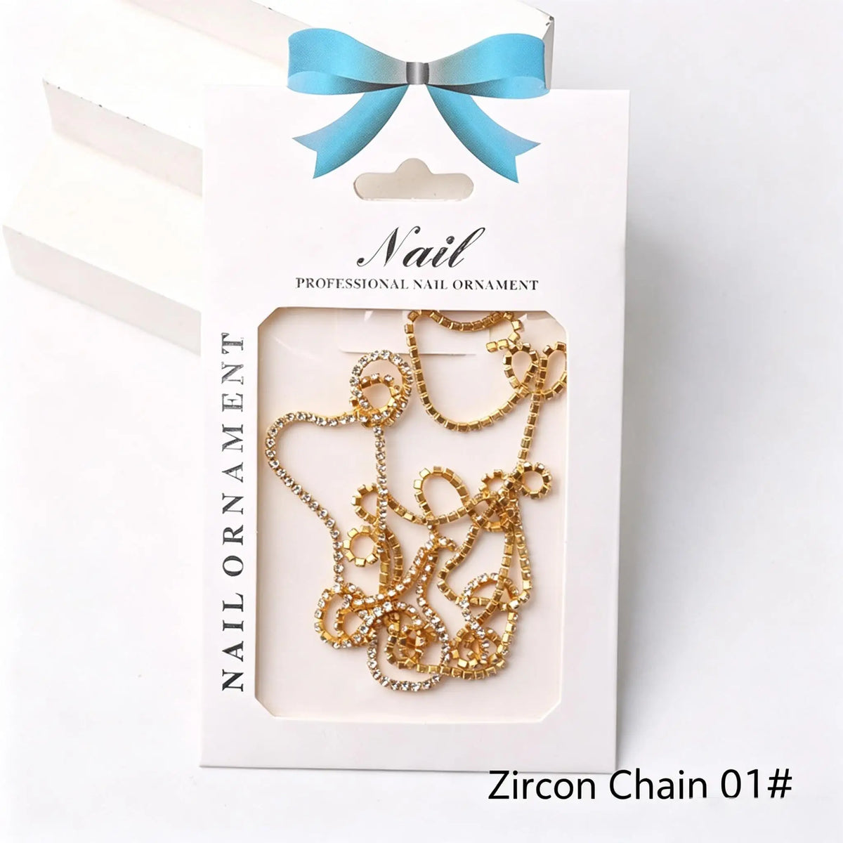 Crystal Rhinestone Cup Chain for Nail Art – Cuttable DIY Manicure Nail Art Chain Axl 01 1mm