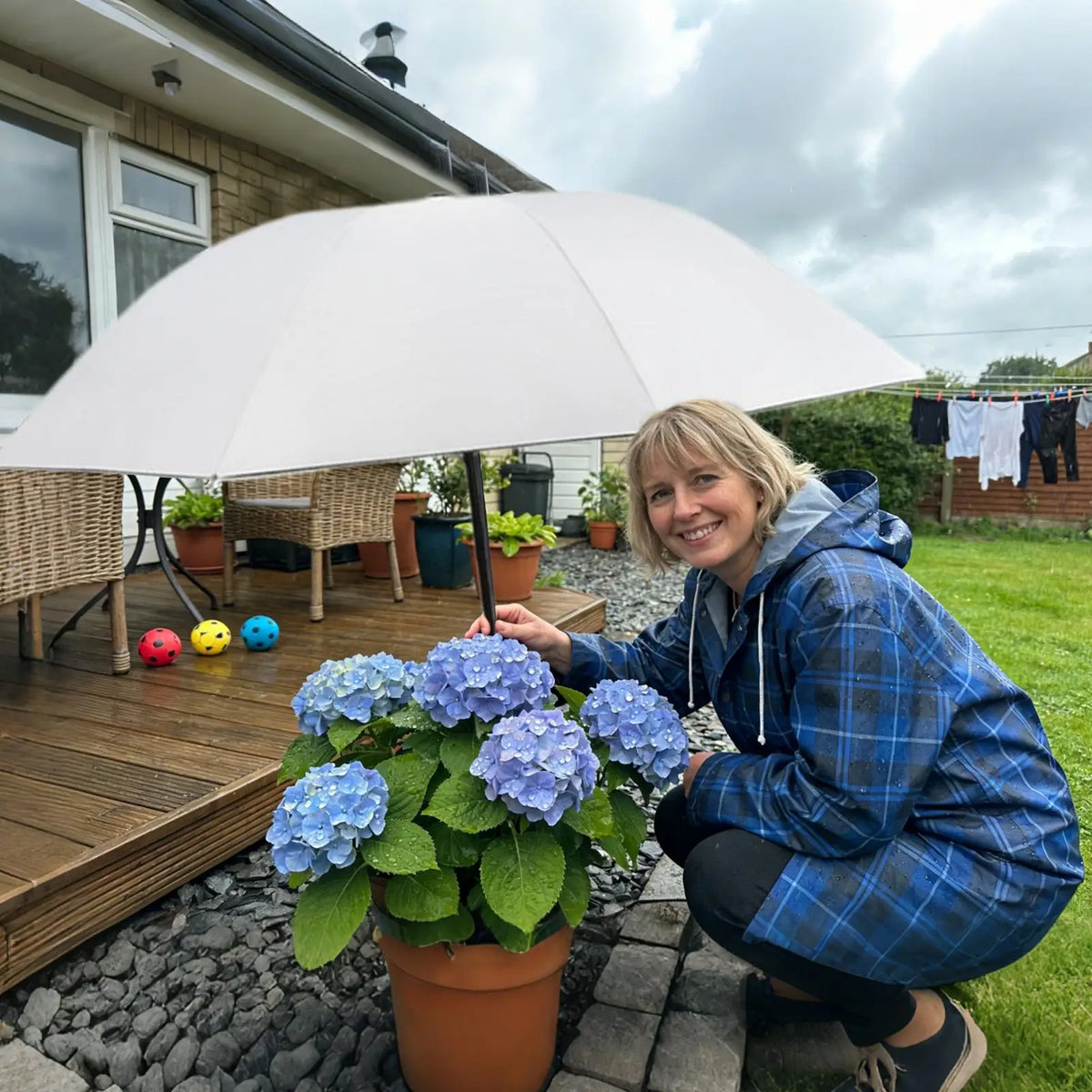 Plant Shade Umbrella with Metal Stake – UV & Rain Protection Garden Shade Umbrella Axl