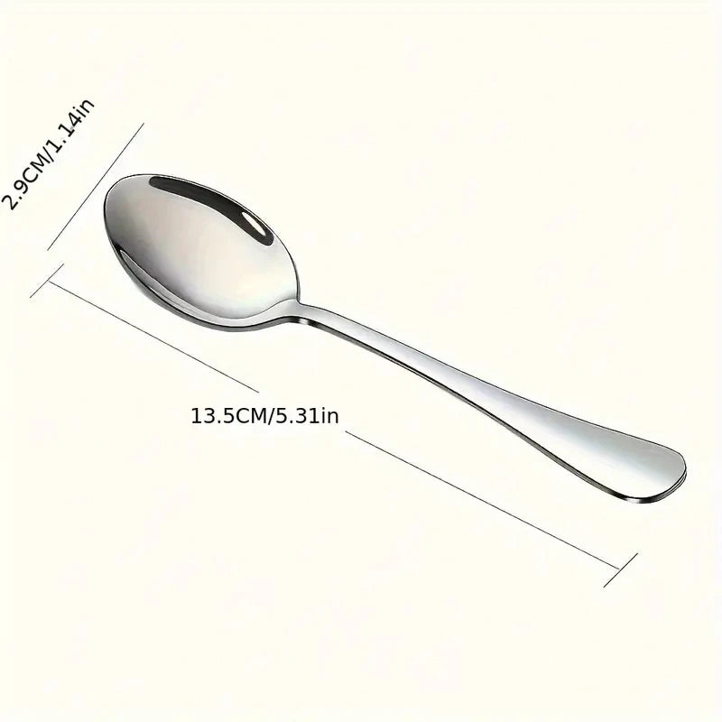 6-Piece Stainless Steel Coffee Spoon & Teaspoon Set 5.3in Teaspoon Set Axl