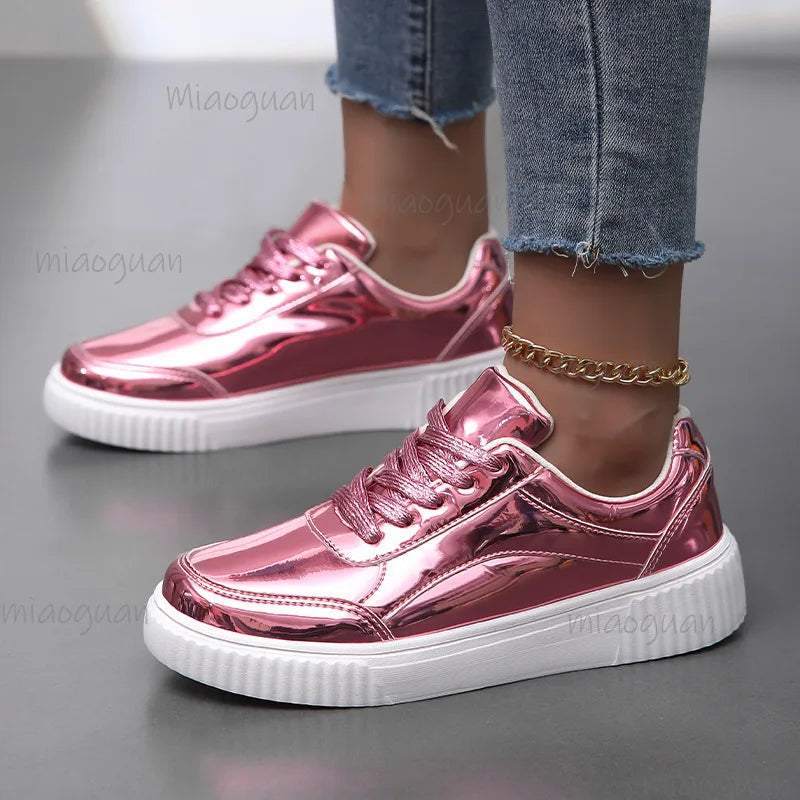 Women's Low Top Lace-Up Sneakers – Breathable Casual Sport Shoes Women's Sneakers Axl