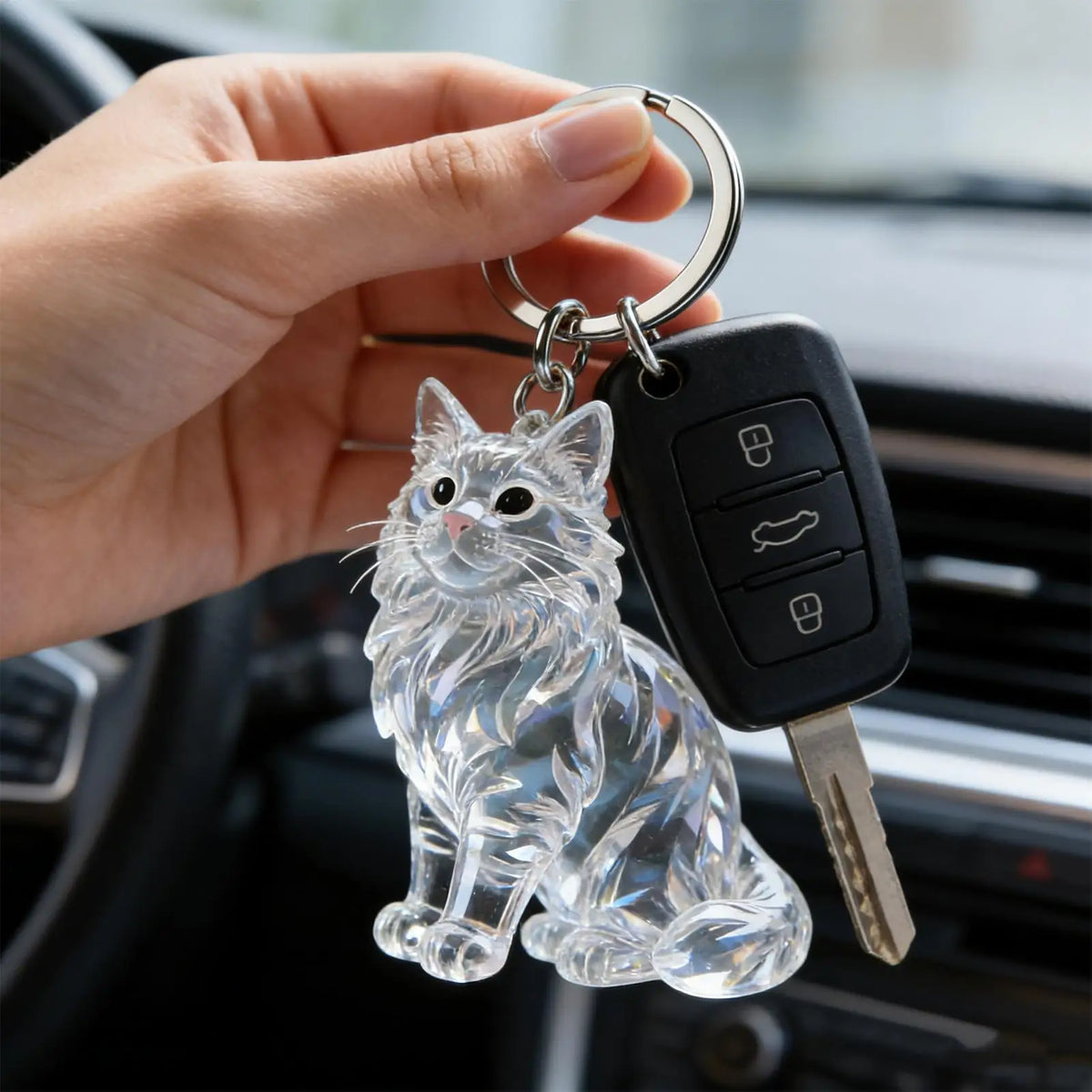 Pet Hair Keepsake Keychain – Cat Hair Collector Pendant Pet Keepsake Keychain Axl