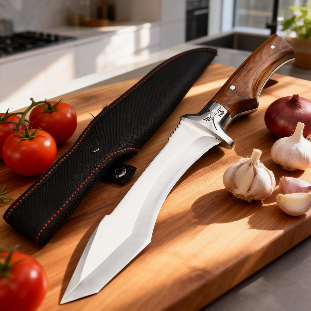 Japanese Chef's Knife – Sharp Stainless Blade & Wood Handle Chef's Kitchen Knife Axl Scoring knife