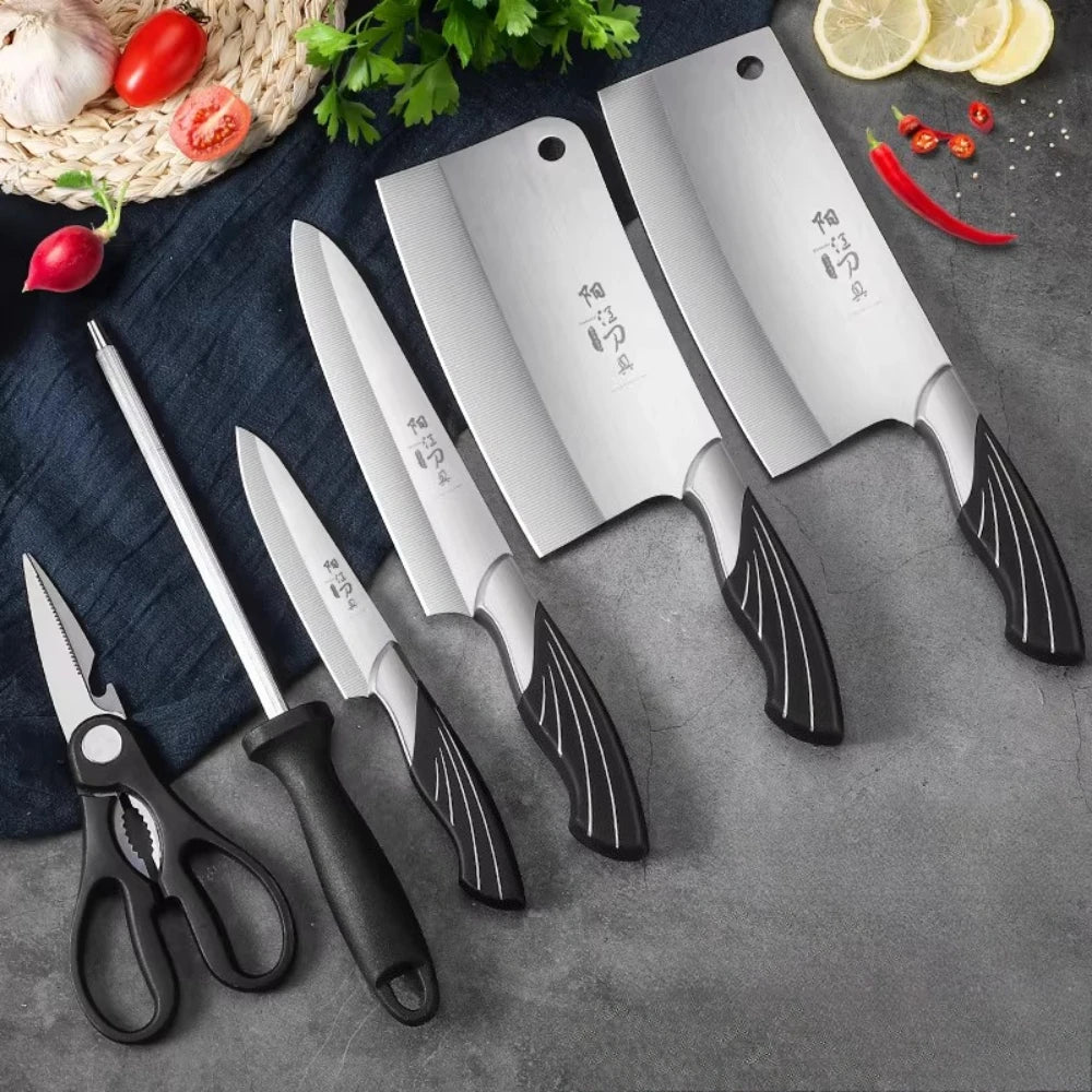 PLYS Kitchen Knife Set 7 & 14 Pc – Stainless Steel + Board Kitchen Knife Set Axl