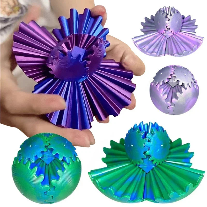 3D Printed Gear Ball Fidget Spin Toy – Desk Toy for Kids & Adults Fidget Spin Toy Axl