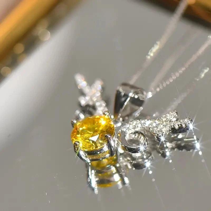 Huitan Elk Pendant Necklace – CZ Stones Women's Party Jewelry Pendant Necklace Axl