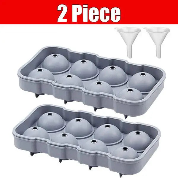 Sphere Ice Ball Mold – 8-Cavity Silicone Round Ice Cube Tray Ice Ball Mold Axl 2pcs Blue-8 Holes