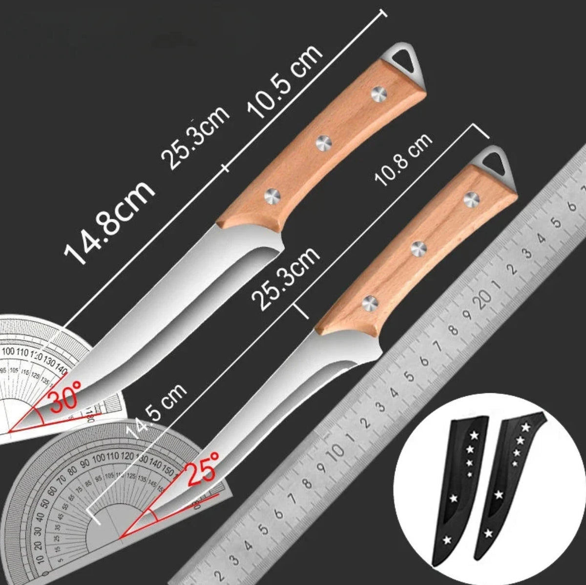 SHENJIU Stainless Steel Boning Knife – Sharp Butcher Knife Boning Knife Axl 2pcs