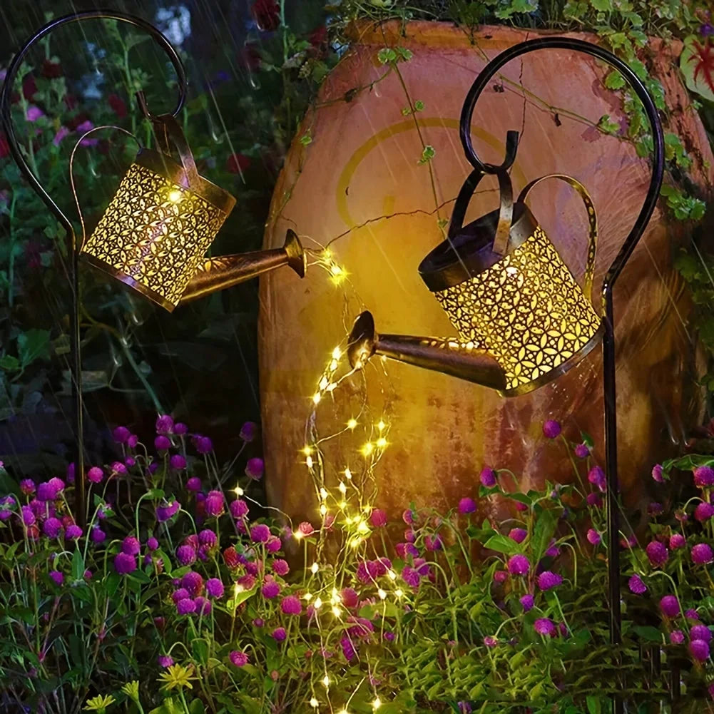 Solar Watering Can Light – Retro LED Fairy Garden Lantern Solar Garden Light Axl