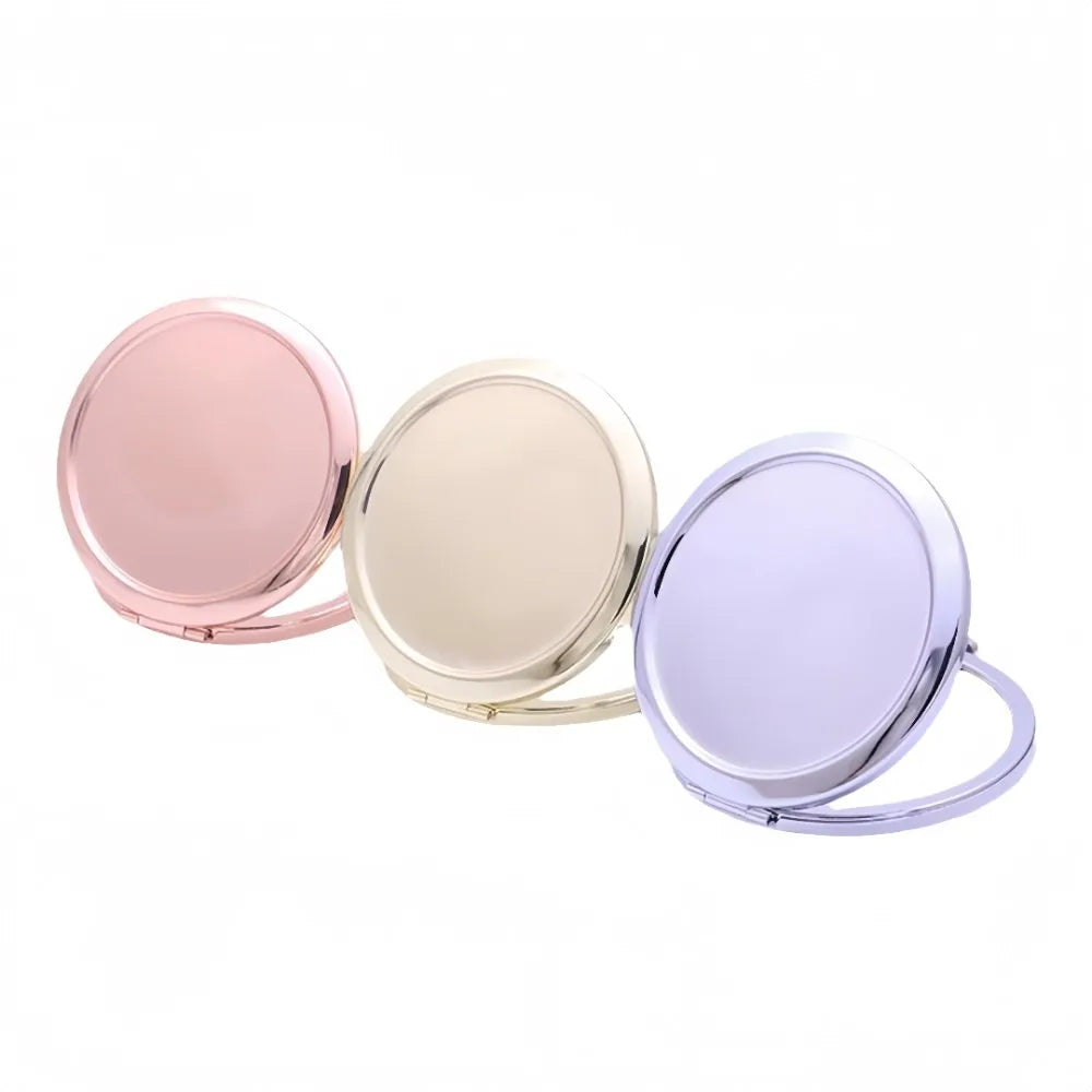 Double-Sided Folding Compact Makeup Mirror – Metal Travel Compact Makeup Mirror Axl