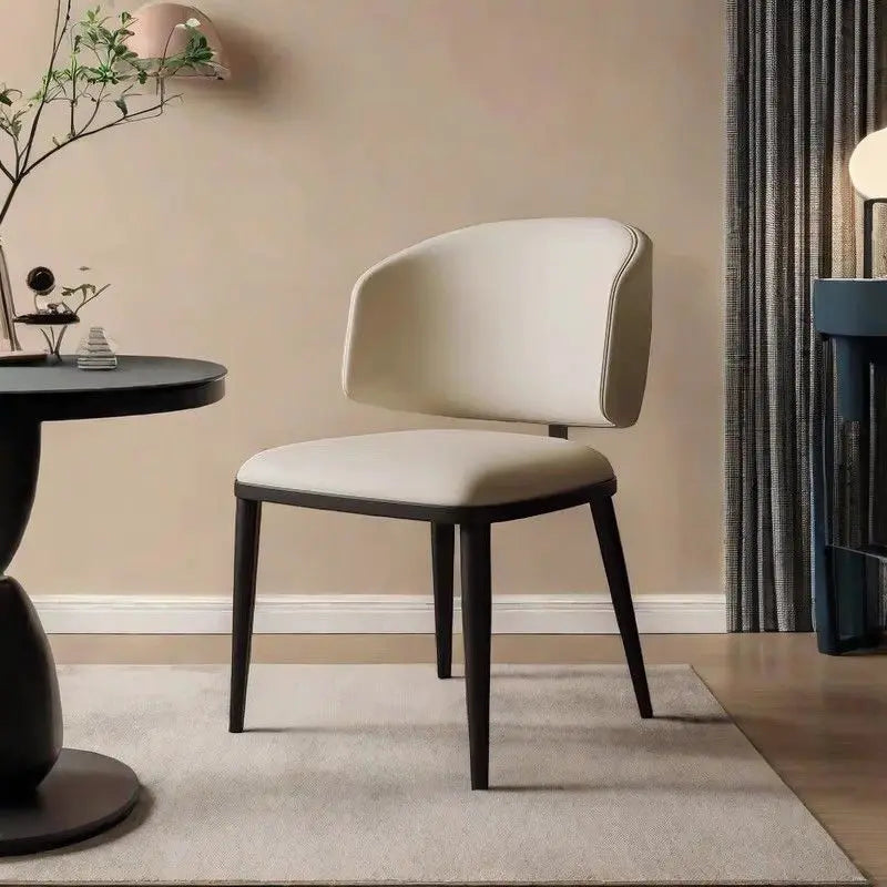 Minimalist Modern Dining Chair – Nordic Leather & Metal Frame Dining Chair Axl