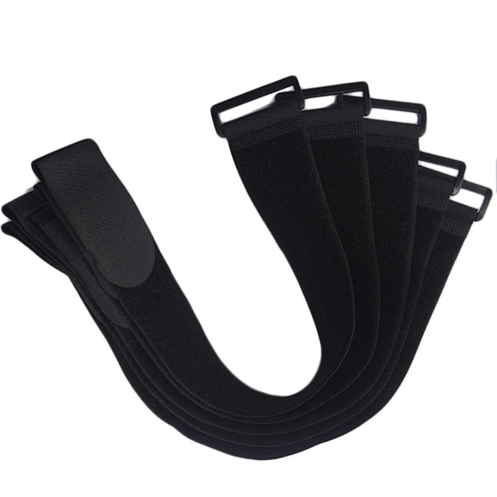10-Pack Self-Adhesive Hook & Loop Cable Zip Ties – Black Cable Management Ties Axl