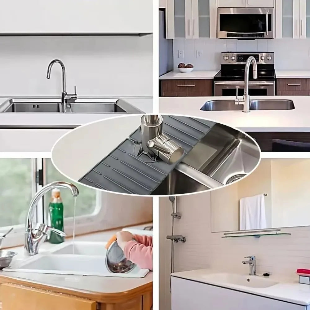 Silicone Faucet Drip Pad – Sink Splash Guard & Drying Mat Sink Drip Mat Axl