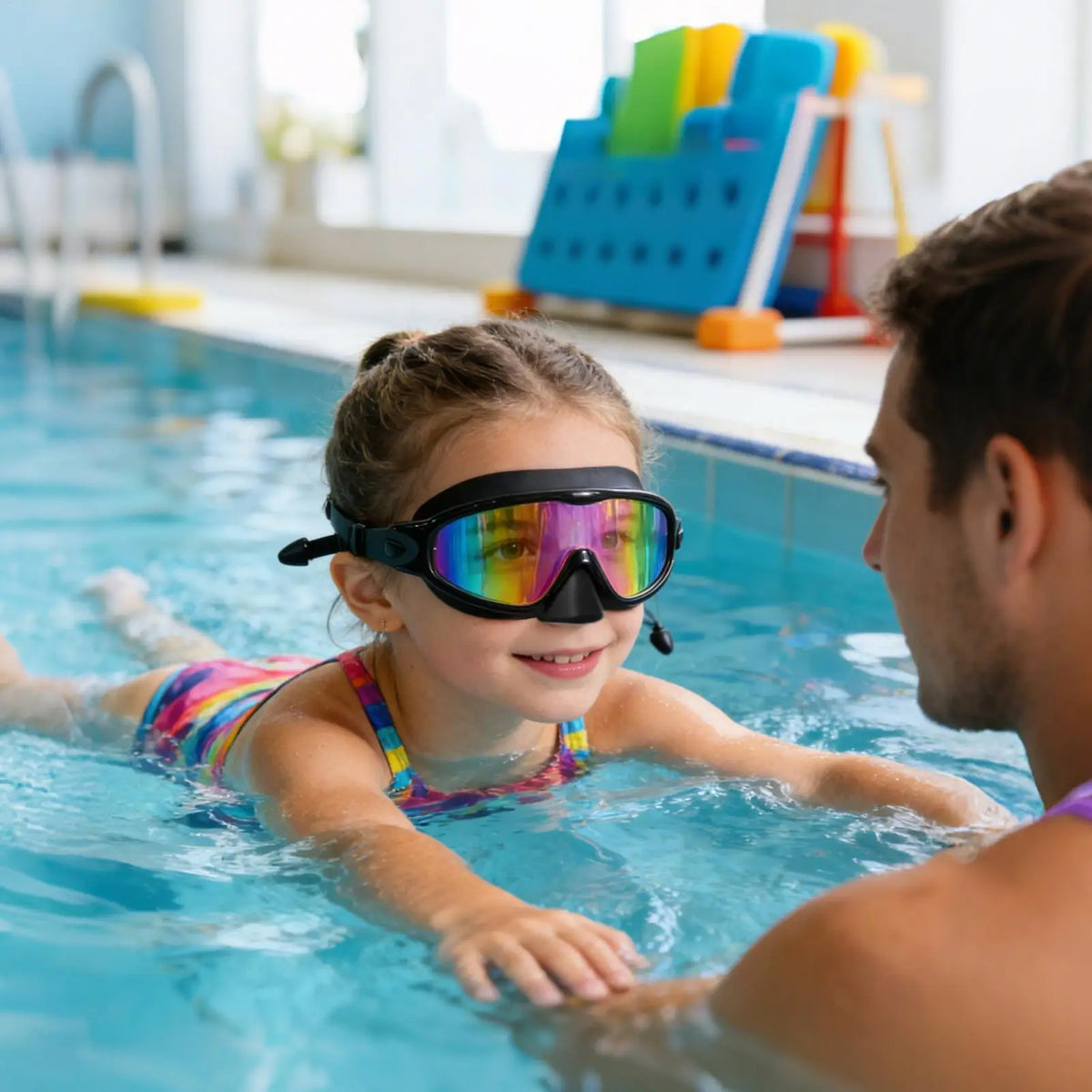 Kids Swim Goggles with Nose Cover, Earplugs & UV Protection Kids Swim Goggles Axl