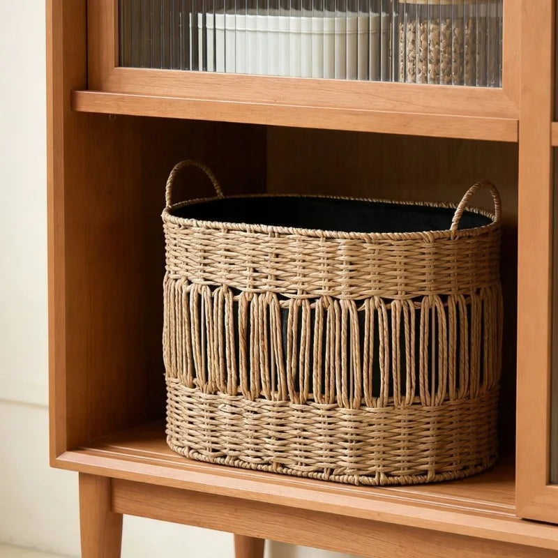 Retro Handwoven Storage Basket – Laundry & Home Organizer Woven Storage Basket Axl