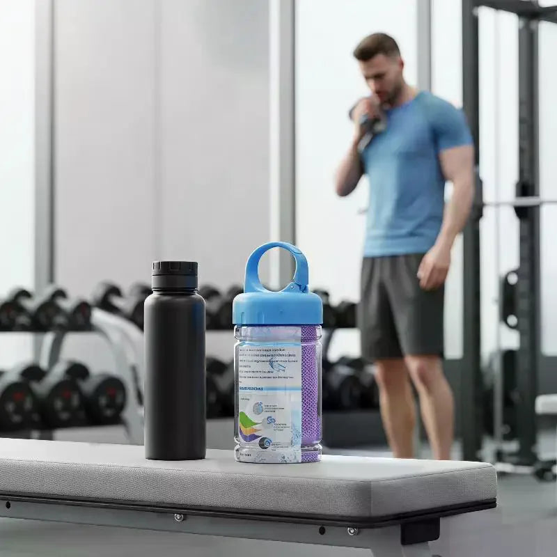 Instant Cooling Towel with Storage Jar | Workout & Hiking Cooling Sport Towel Axl