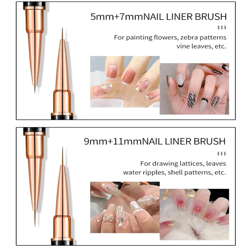 5-Piece Professional Nail Brush Set – Salon Nail Art Tools Nail Art Brush Set Axl