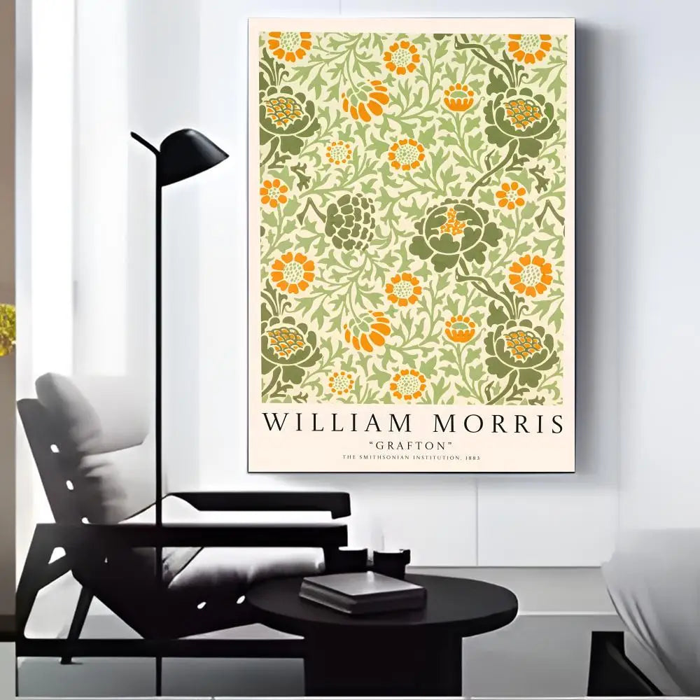 William Morris Canvas Wall Art – Vintage HD Print Home Decor Canvas Wall Art Axl Black12 30X40cmFrameless